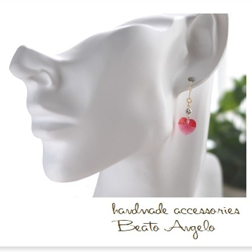 スワロフスキー 6228とラインストーンのピアス(p-044)インディアン