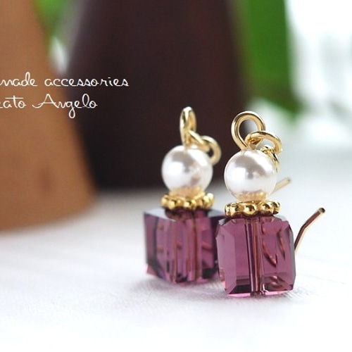 K14GFアメジストピアスチャームAGチャーム