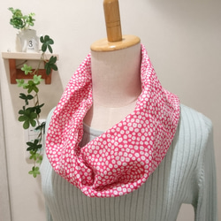 ダブルガーゼスヌード 夏1重巻 かすみ草レッド マフラー