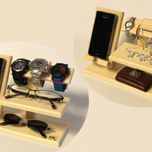 スマホ・ 時計・メガネ・アクセサリー まとめ置きスタンド SWG-260WT