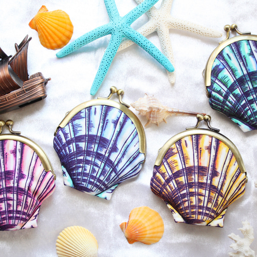 海辺の忘れ物＊貝殻がま口ポーチ＊ シェル/海 がま口 Regalo ruri 通販  