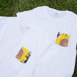 太陽の花ひまわり・ポケット付Tシャツ 1枚目の画像