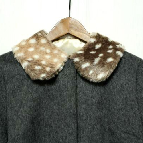 バンビ柄フェイクファーのティペット（ダークブラウン） マフラー