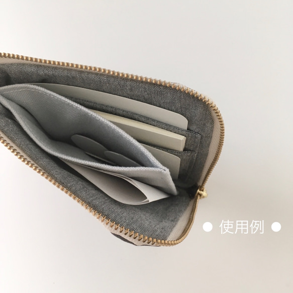 カメオ風ビーズ刺繍のリネンミニ財布 9枚目の画像