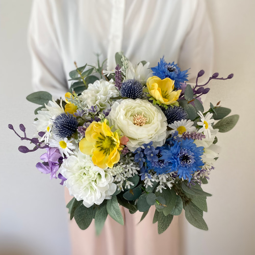 ブルー×ラベンダークラッチブーケ☆ ブルーラベンダーブーケ