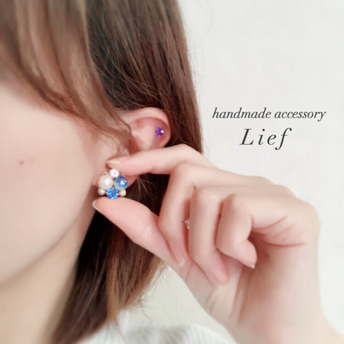 ♡ハンドメイド♡ビジューピアスイヤリング№833 A-273 ハンドメイド☆ビジューピアス／イヤリング - メルカリ