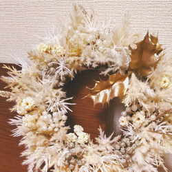 「Creema限定」オフホワイトのミニX'masリース ～約18cm～ 5枚目の画像