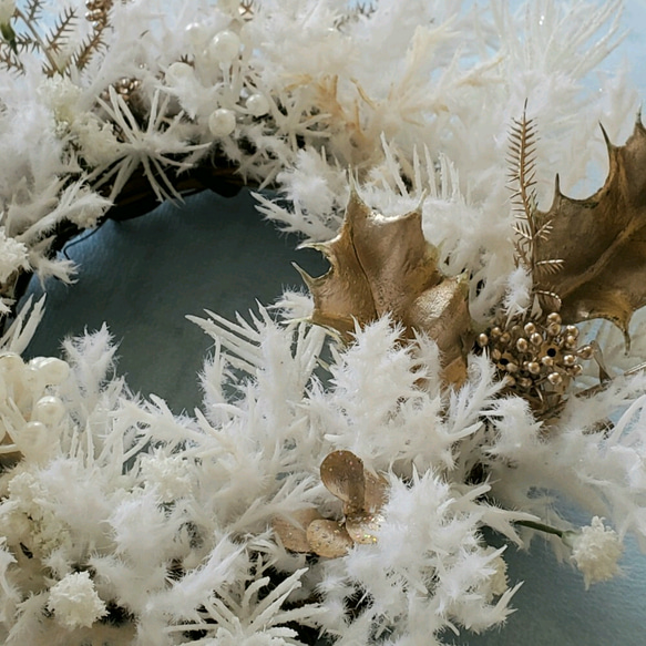 「Creema限定」ホワイトのミニX'masリース ～約20cm～ 5枚目の画像