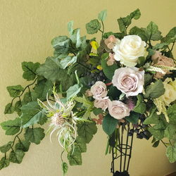 バラのスワッグ　壁にも花瓶にも飾れます ～約55cm～ 「Creema限定」 2枚目の画像