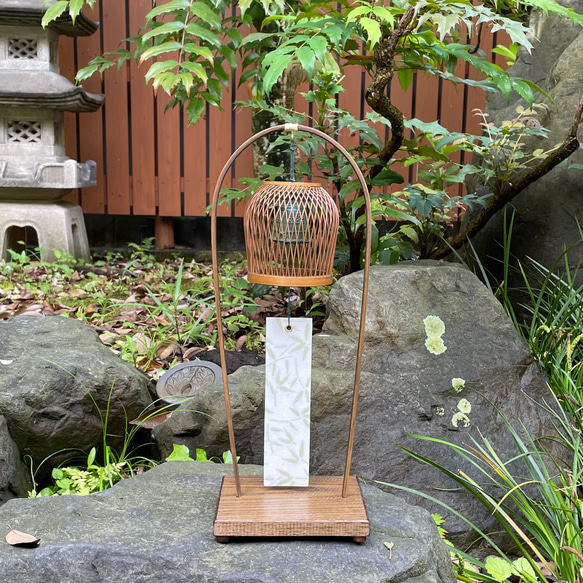 駿河竹細工 置き風鈴 竹で作った置き風鈴 釣鐘 南部風鈴 涼しげ
