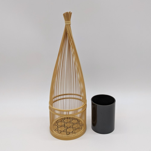 駿河竹細工 駿河竹 花器 竹で作った花器 わらかけ フラワーベース