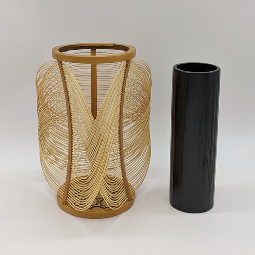 花器　花瓶　ガラス　銅製　オブジェ　置物　インテリア　工芸品　美術品　A1206インテリア小物