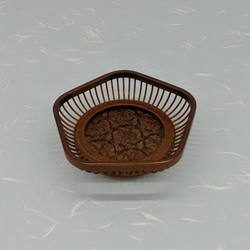 駿河竹細工　梅茶托　(五枚組)　竹で作った茶托 　コースター　 おもてなし　ティーソーサー　お茶会　 2枚目の画像