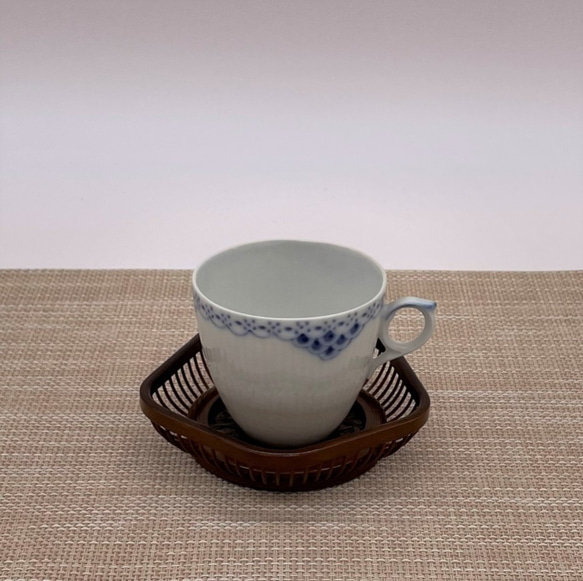駿河竹細工　梅茶托　(五枚組)　竹で作った茶托 　コースター　 おもてなし　ティーソーサー　お茶会　 5枚目の画像