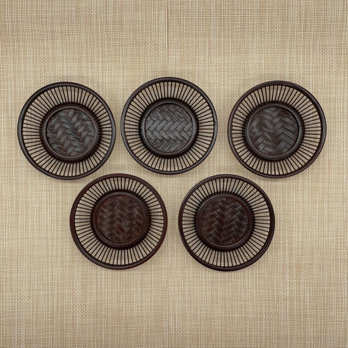 駿河竹細工 竹製品 朝顔茶托 茶托 コースター （5枚セット おもてなし 