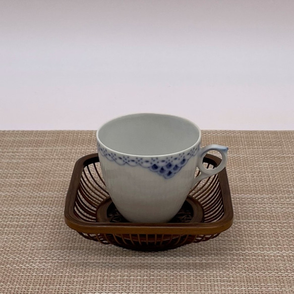 駿河竹細工 竹製品 角茶托 茶托 コースター （5枚セット) おもてなし お茶会 お正月 【送料無料(一部地域を除く)】 2枚目の画像