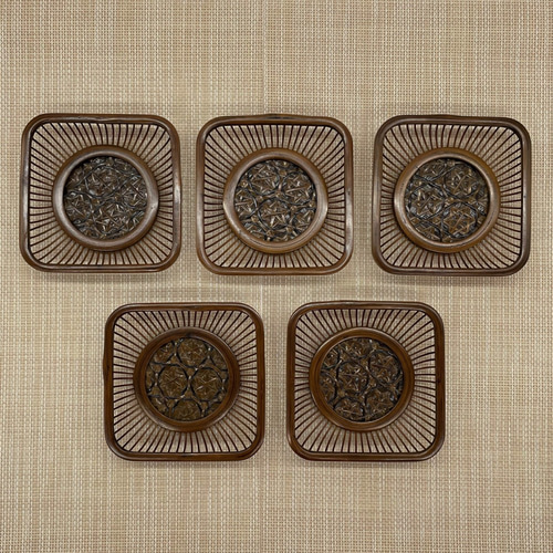 駿河竹細工 竹製品 角茶托 茶托 コースター （5枚セット