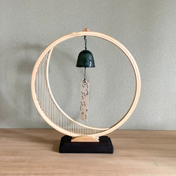 駿河竹細工 竹製品 置き風鈴三日月 南部風鈴 竹製風鈴 涼しげインテリア 夏 癒し お茶会 贈り物 海外へのプレゼント 8枚目の画像