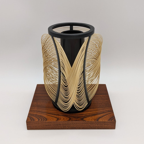 駿河竹細工 竹製品 花器 木の葉（ツートン) フラワーベース おしゃれ