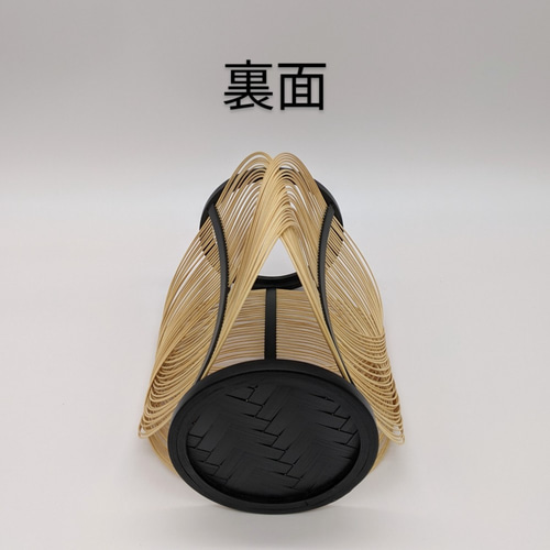 駿河竹細工 竹製品 花器 木の葉（ツートン) フラワーベース おしゃれ