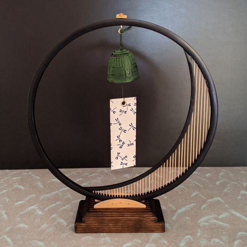 駿河竹細工 竹製品 三日月 ツートンカラー 涼しげインテリア 置き風鈴