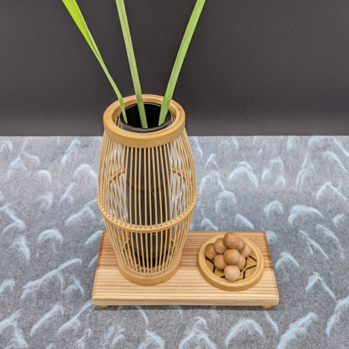 駿河竹細工 竹製品 お月見飾りセット 花器 一輪挿し インテリア 秋の