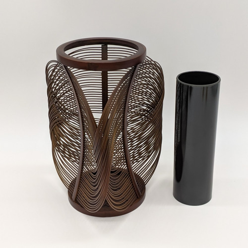 竹製花器 ダークブラウン 木箱付き 竹製花器 ダークブラウン 木箱付き - メルカリ