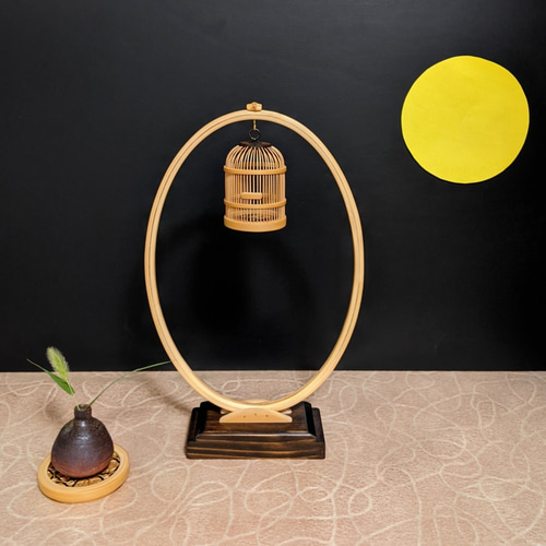 駿河竹細工 竹製品 おしゃれ置き物 インテリア 秋の情景 吊るし台 ミニ