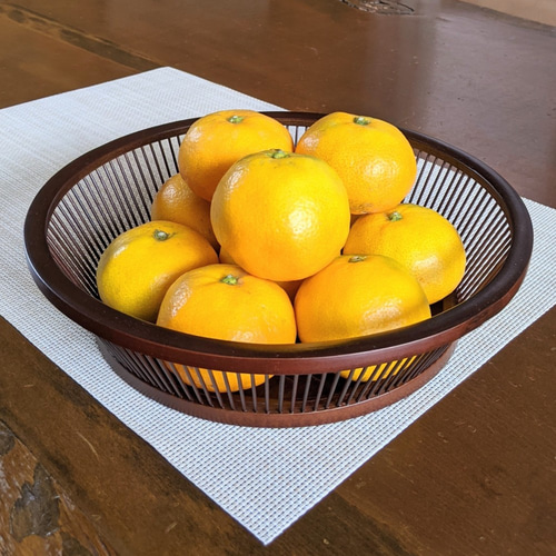 果物皿 手作工芸品 フルーツバスケット 竹細工 儚い