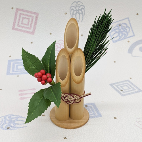 駿河竹細工 竹製品 お正月飾り 門松飾り台5点セット お正月飾り