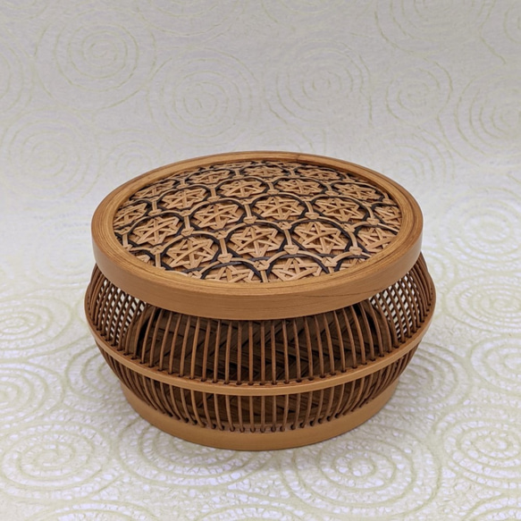 駿河竹細工 竹製品 小物入れ竹千代（平型） 裁縫道具入れ