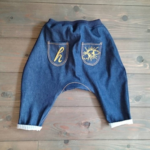 ウサギ刺繍デニムサルエルパンツ ブランド古着の通販・買取・販売ならリサイクルショップてんとうむし