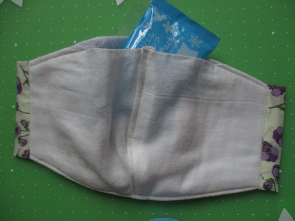 保冷剤ポケット・リバティ（ロス）の立体型マスク・パープル・1JL 2枚目の画像