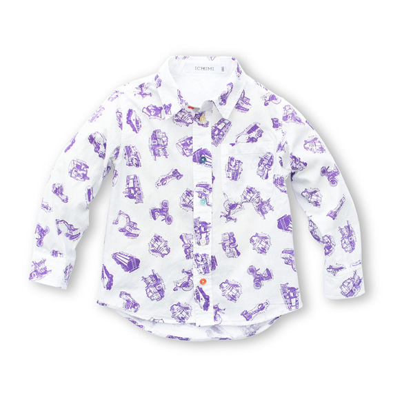 《70%OFF》【KIDS】KURUMA -SHIRT- PURPLE 1枚目の画像