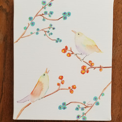 小鳥～sonojiイラストキャンバスパネルプリント～F3サイズ 1枚目の画像