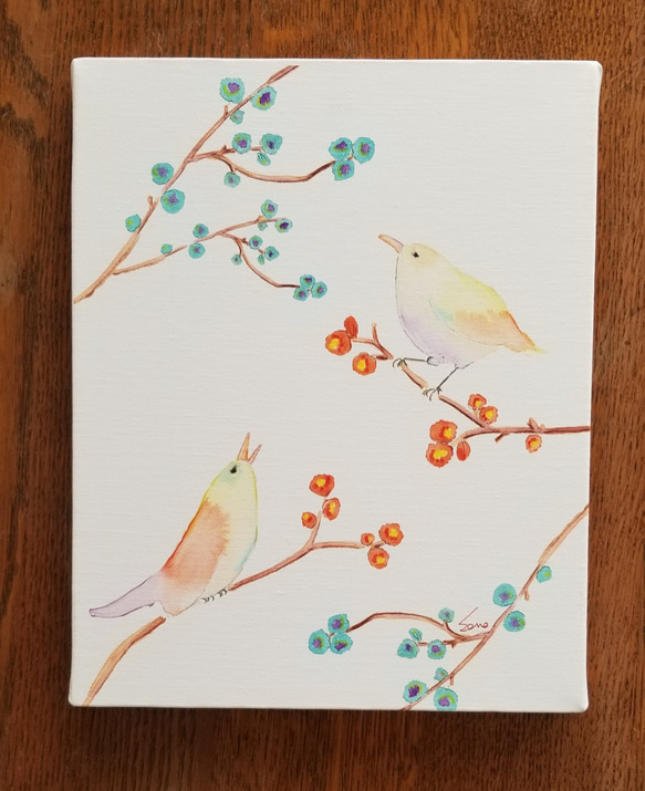 小鳥～sonojiイラストキャンバスパネルプリント～F3サイズ 1枚目の画像