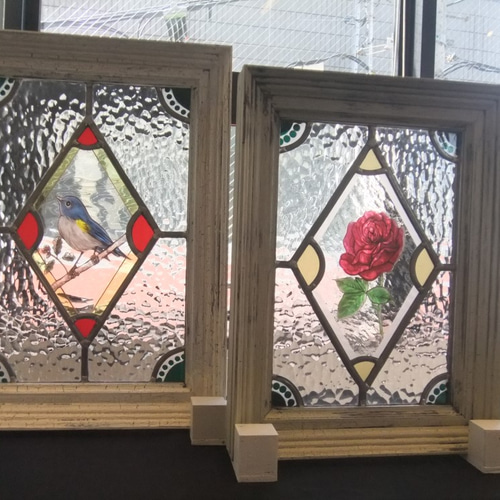 ステンドグラスパネル住宅用　小鳥の楽園(1482) 675e514e777114cfcea99412003ffc