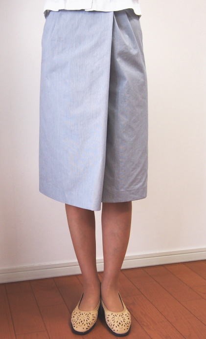 巻きスカート風キュロットパンツ（ライトグレイ）