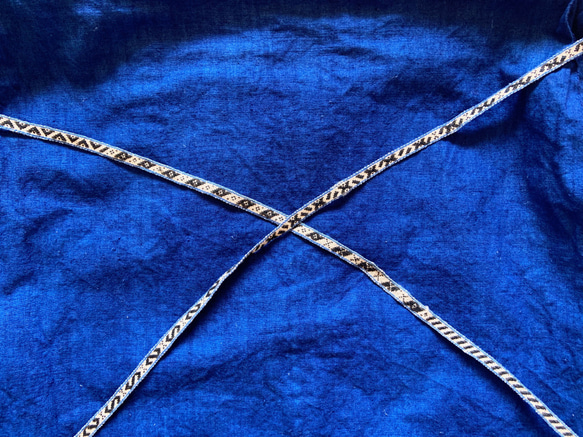 手織りコットン・藍染のエプロンスカート2-1 4枚目の画像