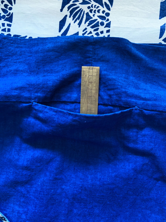手織りコットン・藍染のエプロンスカート2-1 5枚目の画像