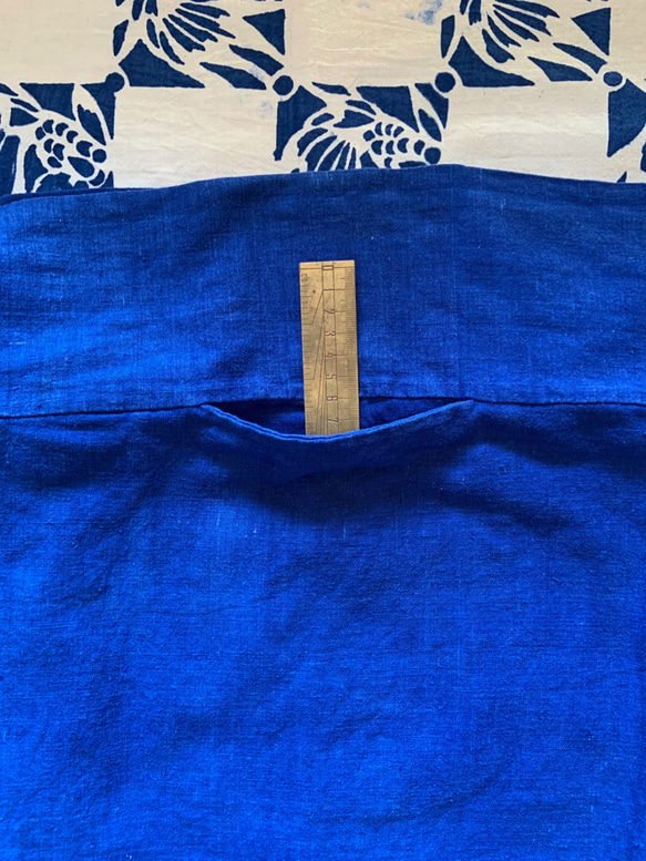 手織りコットン・藍染のエプロンスカート2-2 4枚目の画像