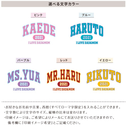 カレッジロゴ01 アメカジ キッズ ベビー 名入れTシャツ 80～150 名前入り 出産祝い ギフト プレゼント 9枚目の画像