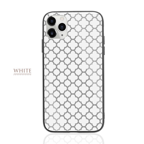 モロッカン柄03 背面強化ガラス スマホケース iPhone Galaxy