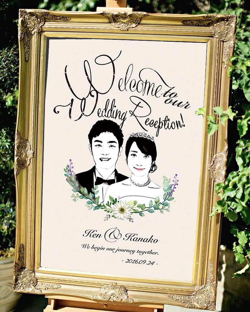 Natural Wedding＊似顔絵ウェルカムボード