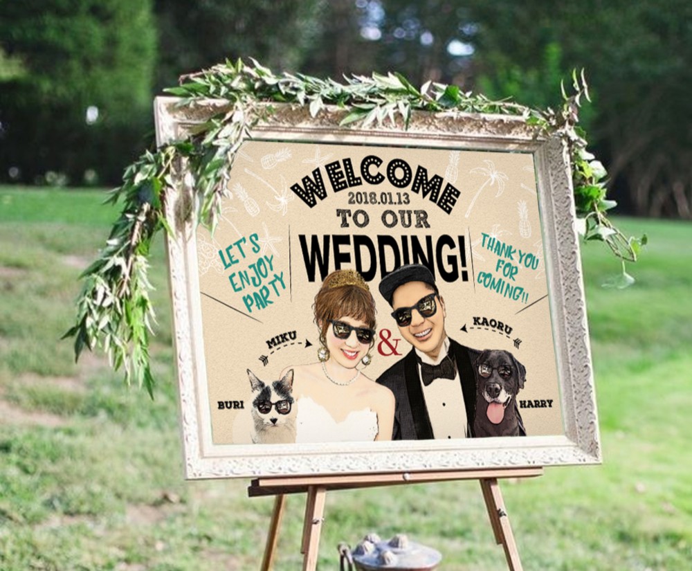 America Style 似顔絵ウェルカムボード／A3台紙のみ 10,950円