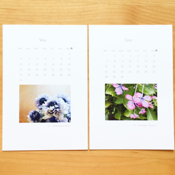 《送料無料》2021 お花のカレンダー ポストカードサイズ 4枚目の画像