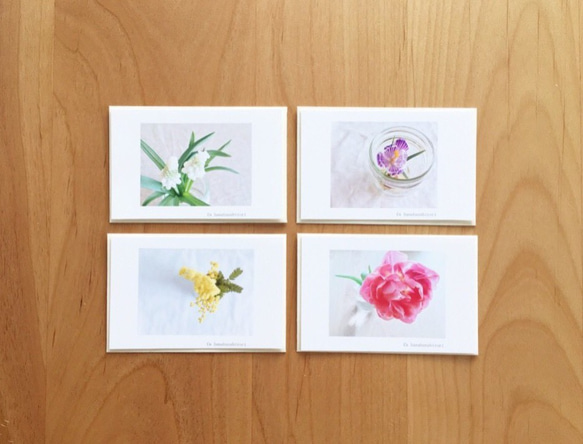 《送料無料》花のメッセージカード 封筒のセットA 4枚 2枚目の画像