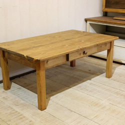 シャビーな1ドロワーローテーブル90 ローテーブル・リビングテーブル