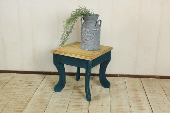 【コンソール】木製　トールペイント　シャビーシック　花台　飾り台　アンティーク◎ コンソール】木製 トールペイント シャビーシック 花台 飾り台