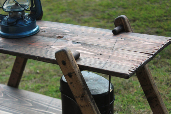 erican様専用品です。折りたたみラック　ダメージ　エイジング　アンティーク風　アウトドア　camp outdoor 1枚目の画像
